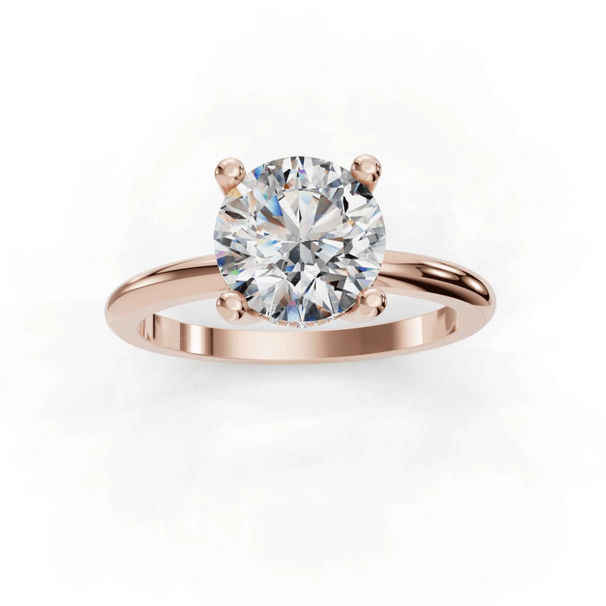 Lush Hidden Halo Engagement Ring in $14K Rose Gold 18K Rose Gold$ 