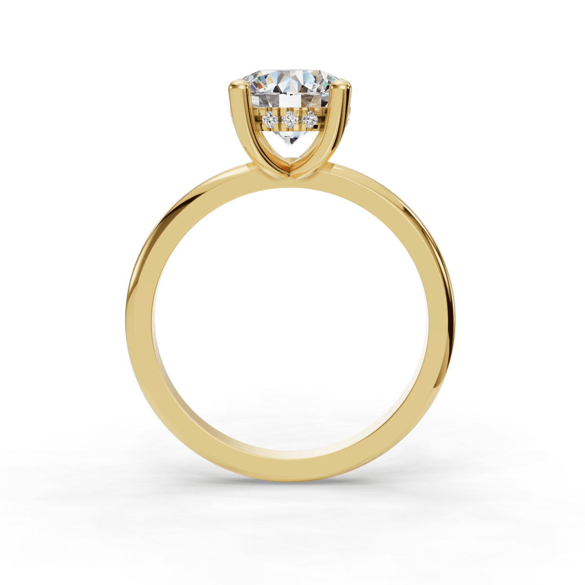 Lush Hidden Halo Engagement Ring in  $14K Yellow Gold 18K Yellow Gold$