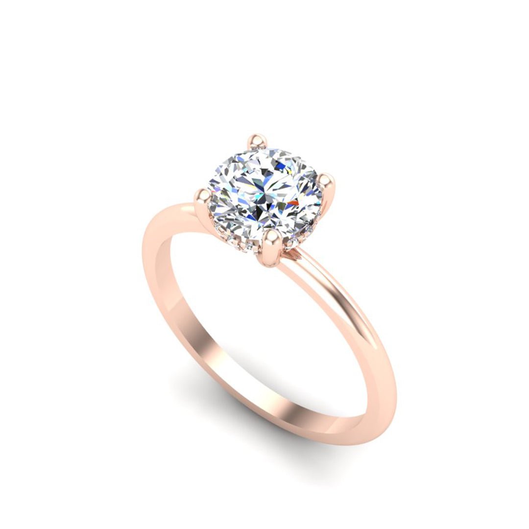 Lush Hidden Halo Engagement Ring in $14K Rose Gold 18K Rose Gold$ 