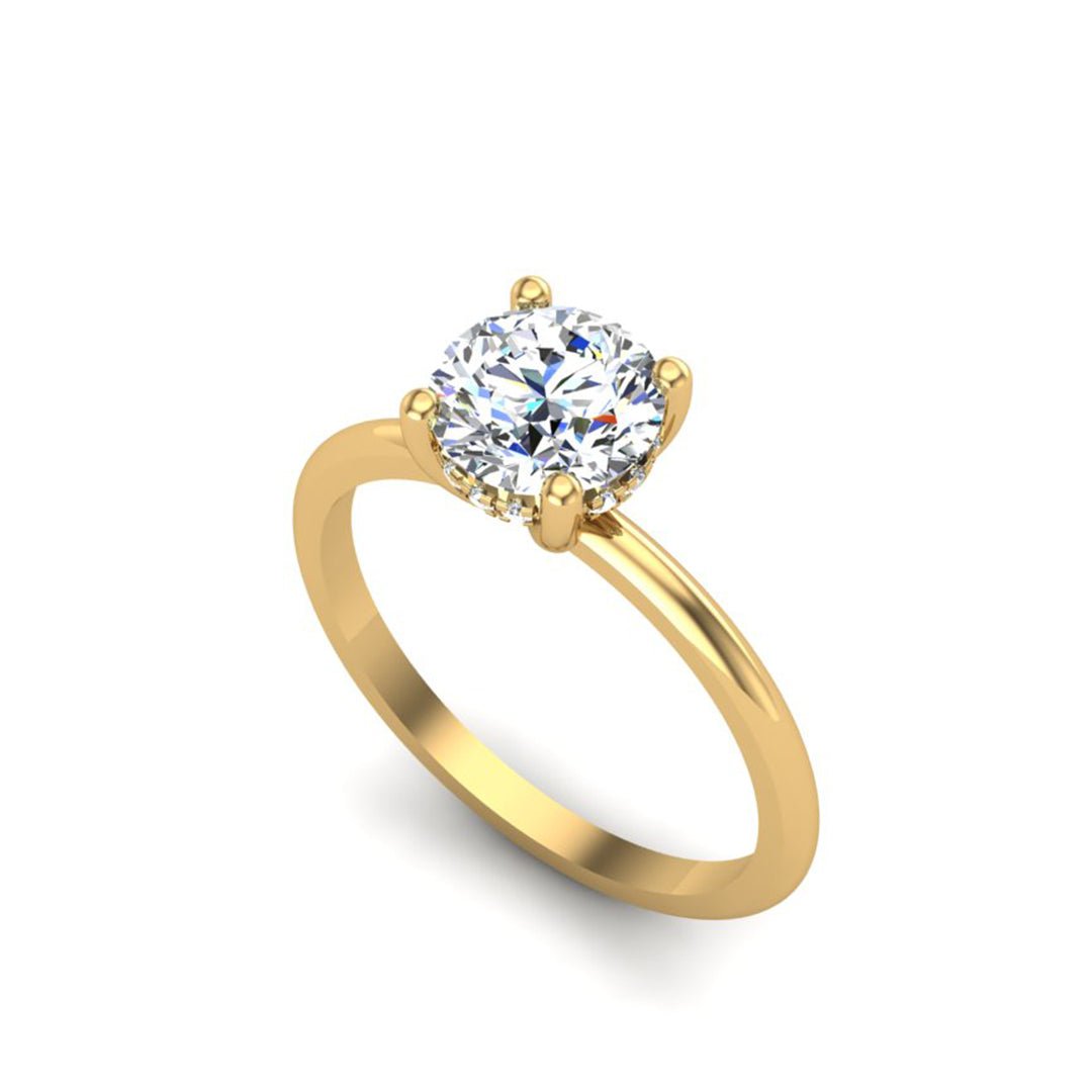 Lush Hidden Halo Engagement Ring in $14K Yellow Gold 18K Yellow Gold$