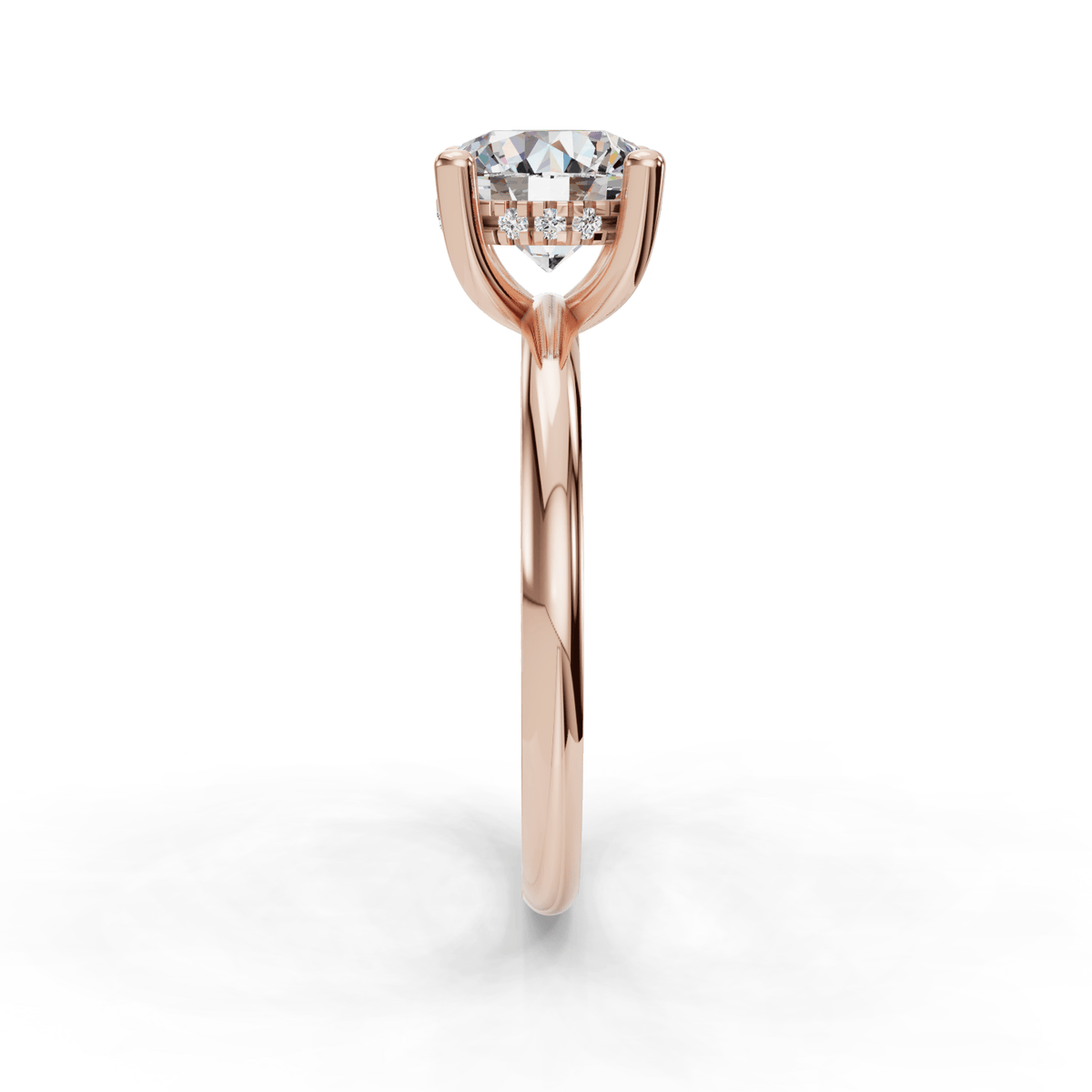 Lush Hidden Halo Engagement Ring in $14K Rose Gold 18K Rose Gold$ 