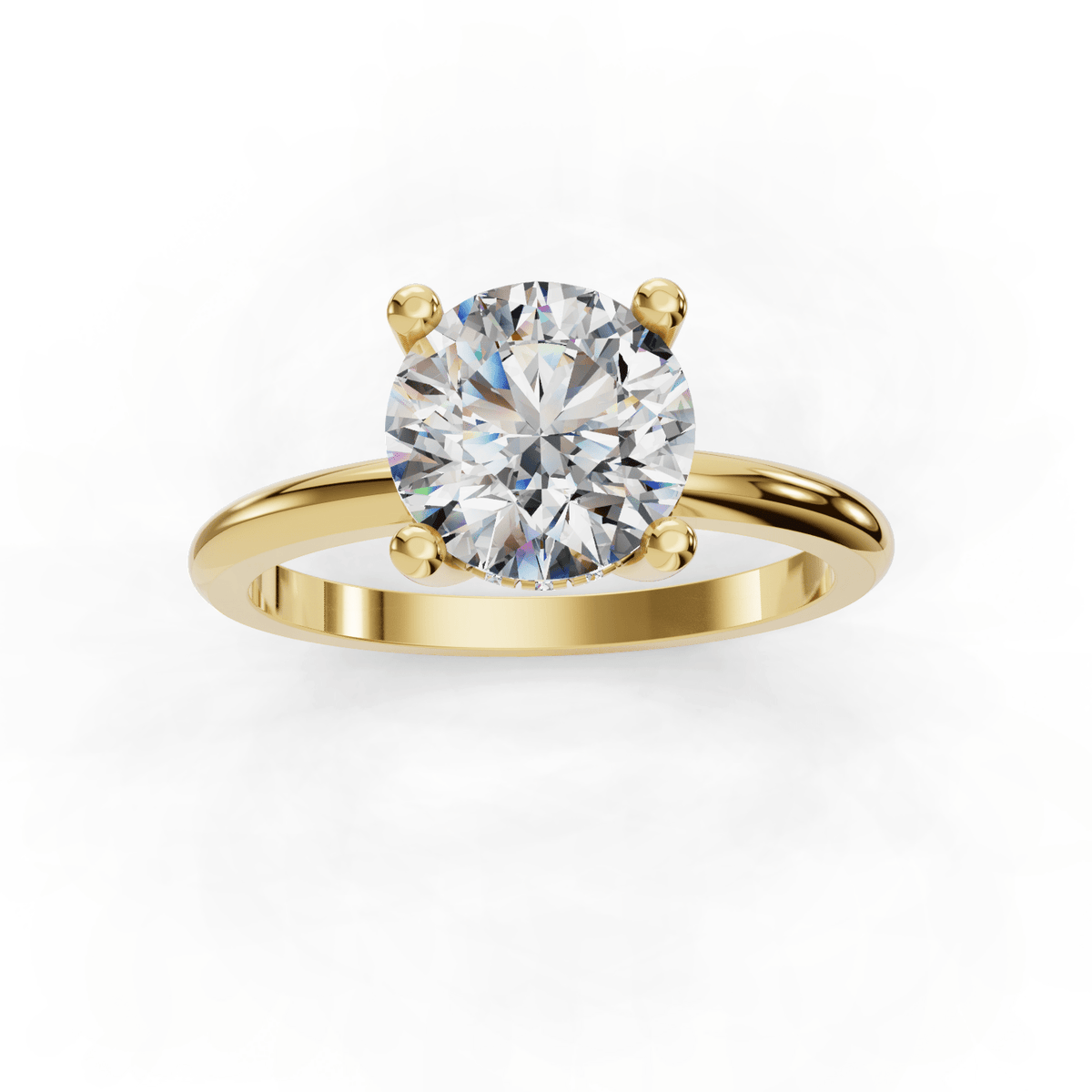 Lush Hidden Halo Engagement Ring in $14K Yellow Gold 18K Yellow Gold$