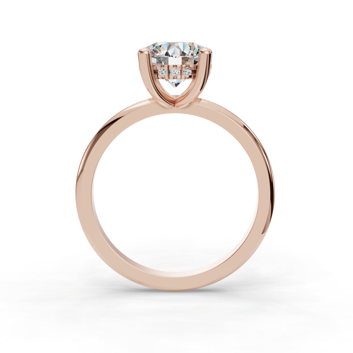 Lush Hidden Halo Engagement Ring in $14K Rose Gold 18K Rose Gold$ 