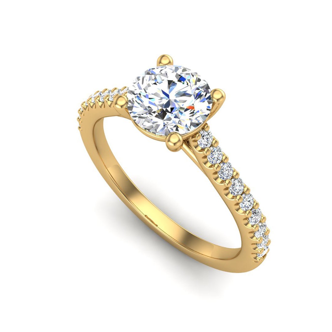 LuxeStone Solitaire Engagement Ring in $14K Yellow Gold 18K Yellow Gold$