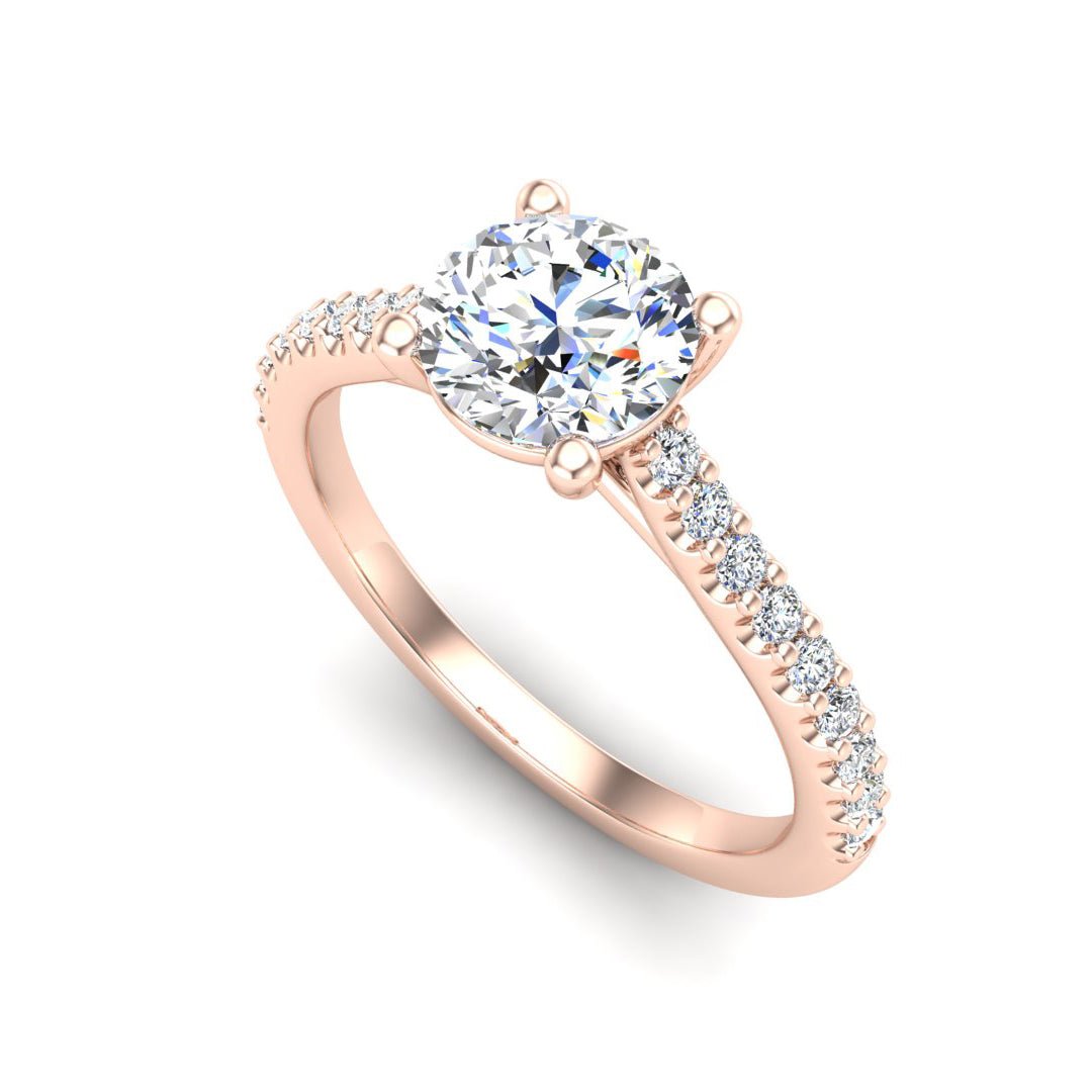 LuxeStone Solitaire Engagement Ring in $14K Rose Gold 18K Rose Gold$