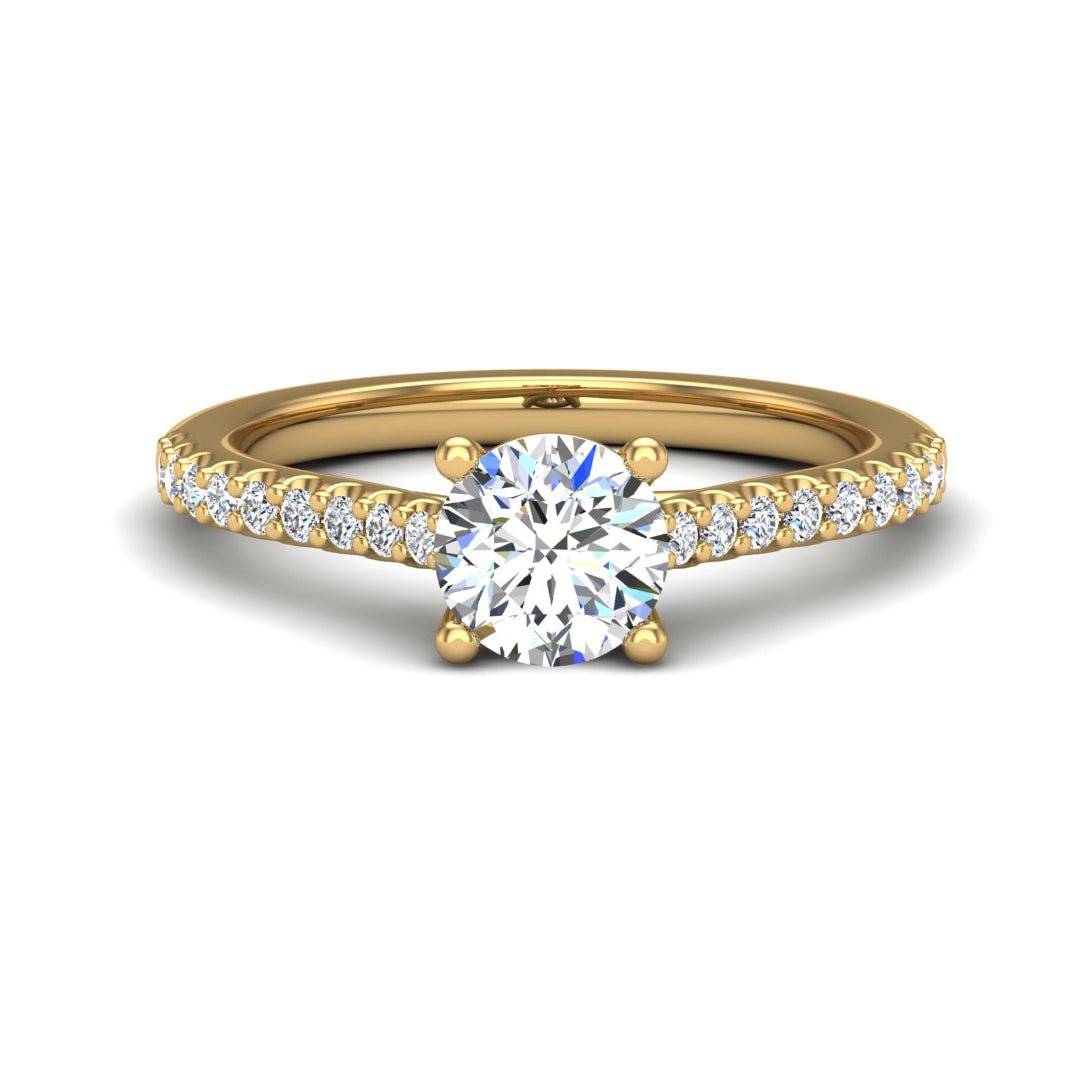 LuxeStone Solitaire Engagement Ring in $14K Yellow Gold 18K Yellow Gold$