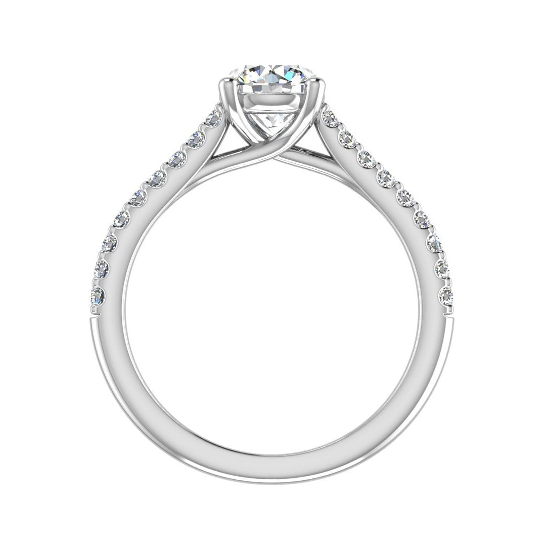 LuxeStone Solitaire Engagement Ring in $14K White Gold 18K White Gold Platinum$ 
