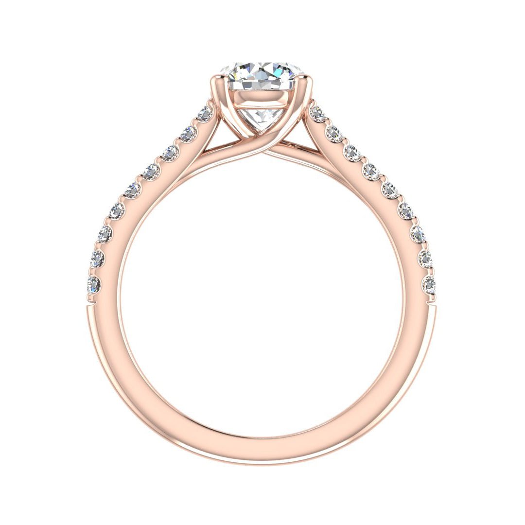 LuxeStone Solitaire Engagement Ring in $14K Rose Gold 18K Rose Gold$ 