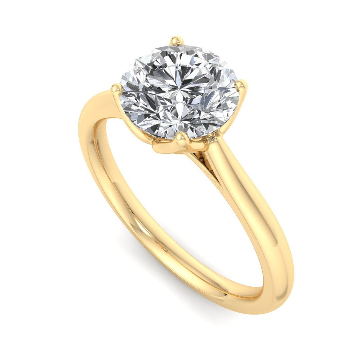 Lyra Minimalist Solitaire Engagement Ring in $14K Yellow Gold 18K Yellow Gold$