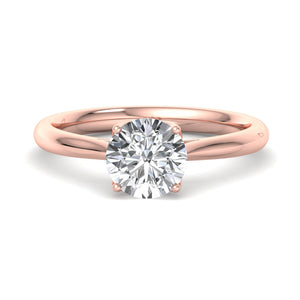 Lyra Minimalist Solitaire Engagement Ring in $14K Rose Gold$ 