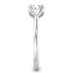 Lyra Minimalist Solitaire Engagement Ring in $14K White Gold 18K White Gold Platinum$