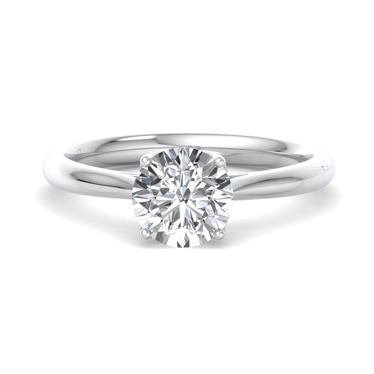 Lyra Minimalist Solitaire Engagement Ring in $14K White Gold 18K White Gold Platinum$