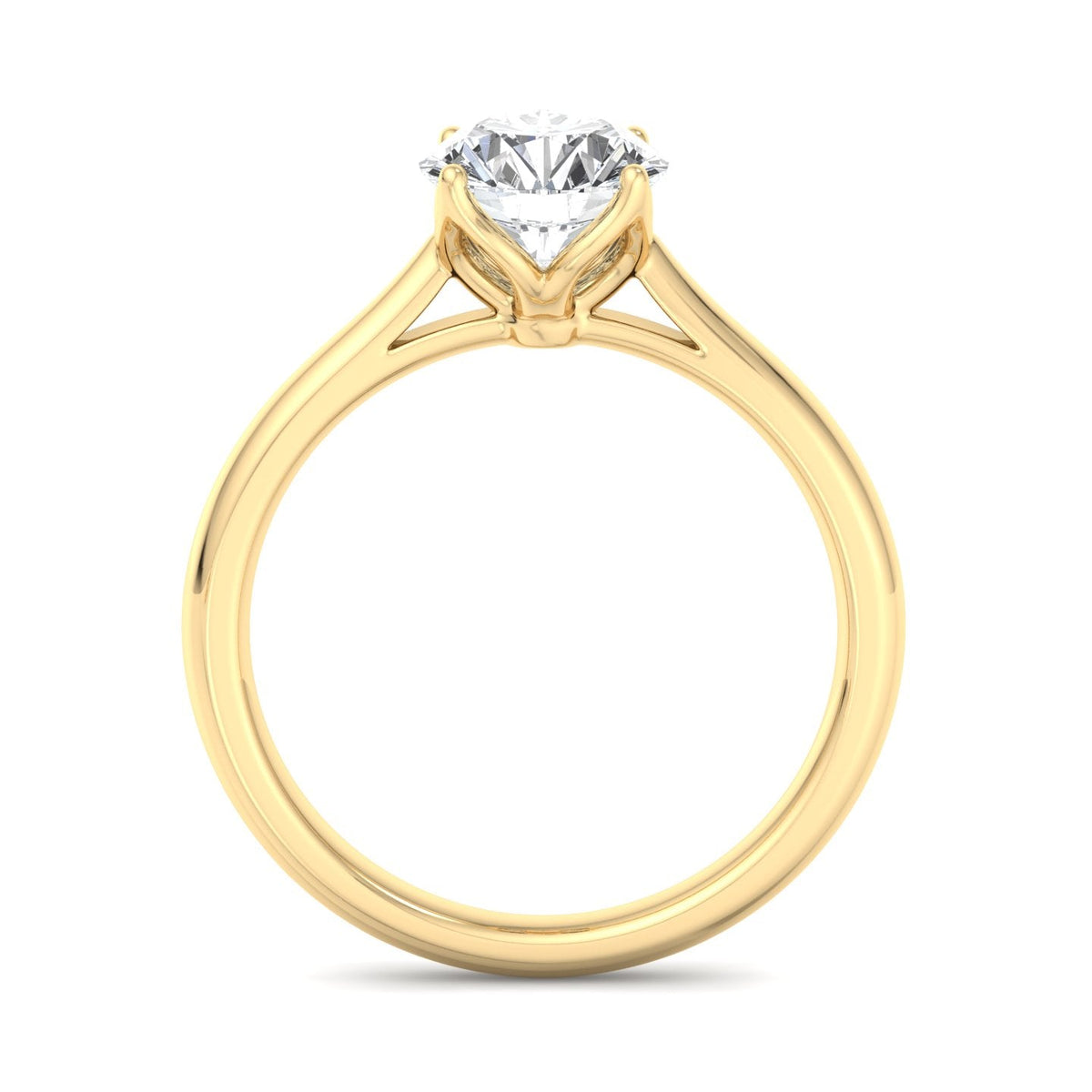 Lyra Minimalist Solitaire Engagement Ring in $14K Yellow Gold 18K Yellow Gold$