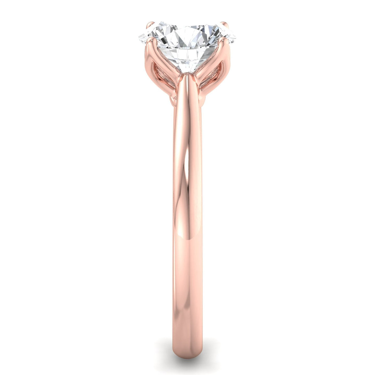 Lyra Minimalist Solitaire Engagement Ring in $14K Rose Gold$ 