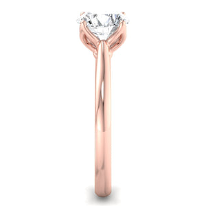 Lyra Minimalist Solitaire Engagement Ring in $14K Rose Gold$ 