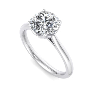 Lyra Minimalist Solitaire Engagement Ring in $14K White Gold 18K White Gold Platinum$