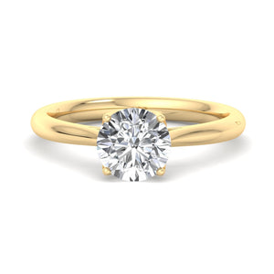 Lyra Minimalist Solitaire Engagement Ring in $14K Yellow Gold 18K Yellow Gold$