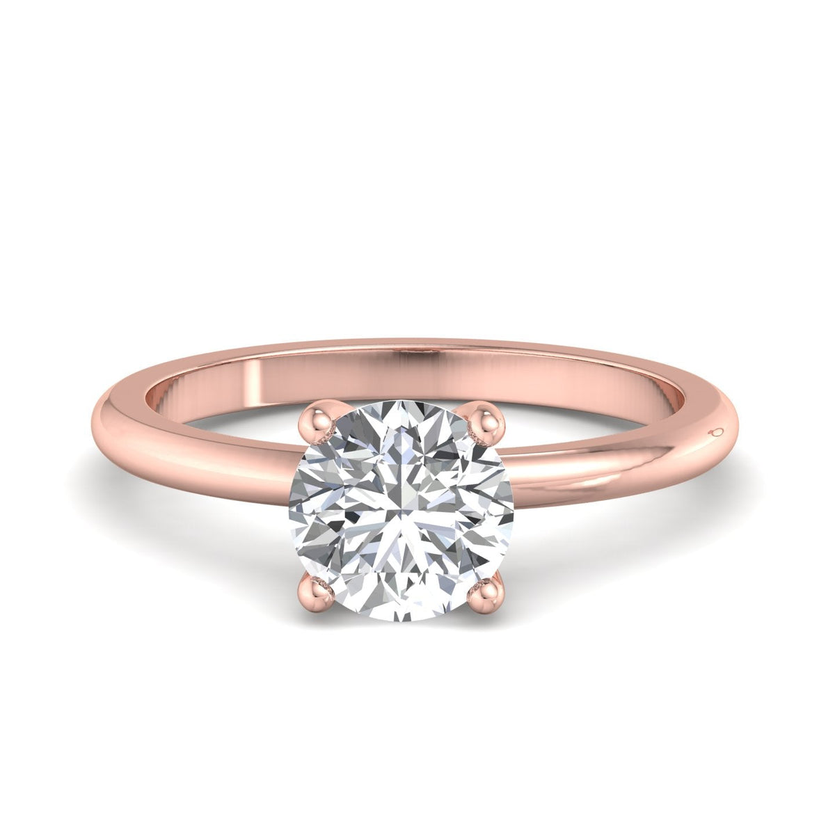 Nia Simple Solitaire Engagement Ring in $14K Rose Gold 18K Rose Gold$