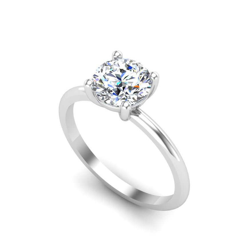 Nia Simple Solitaire Engagement Ring in $14K White Gold 18K White Gold Platinum$