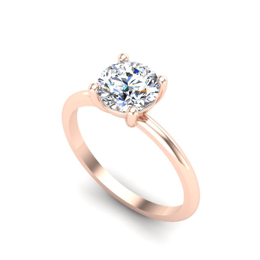Nia Simple Solitaire Engagement Ring in $14K Rose Gold 18K Rose Gold$