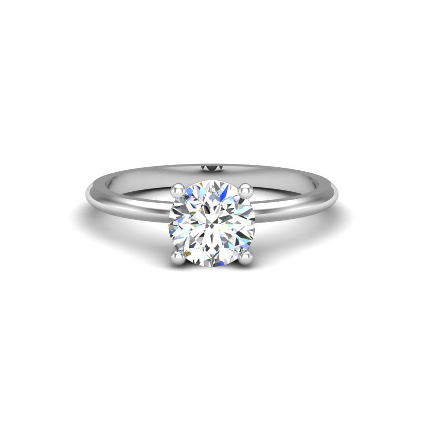 Nia Simple Solitaire Engagement Ring in  $14K White Gold 18K White Gold Platinum$