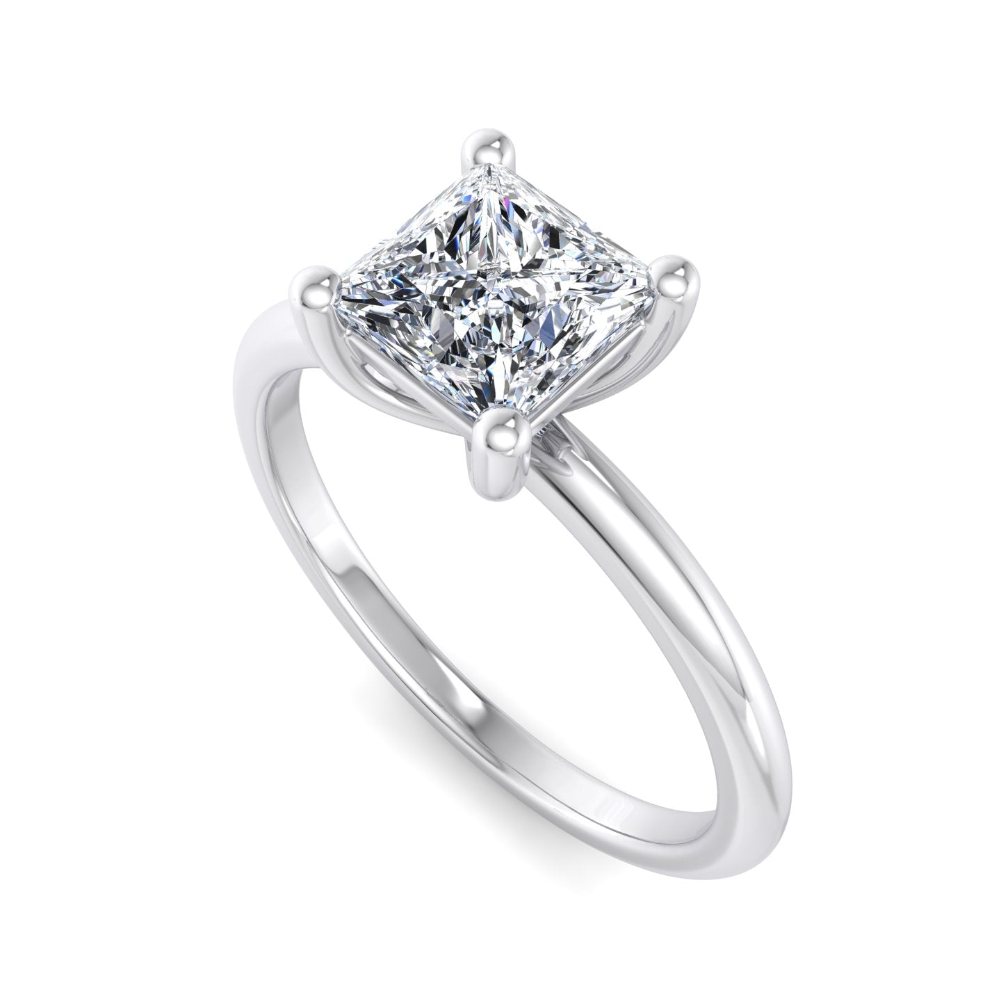 Nia Simple Solitaire Engagement Ring in Princess