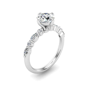 Nola Petite Solitaire Engagement Ring in   $14K White Gold 18K White Gold Platinum$