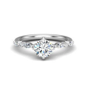 Nola Petite Solitaire Engagement Ring in $14K White Gold 18K White Gold Platinum$ 