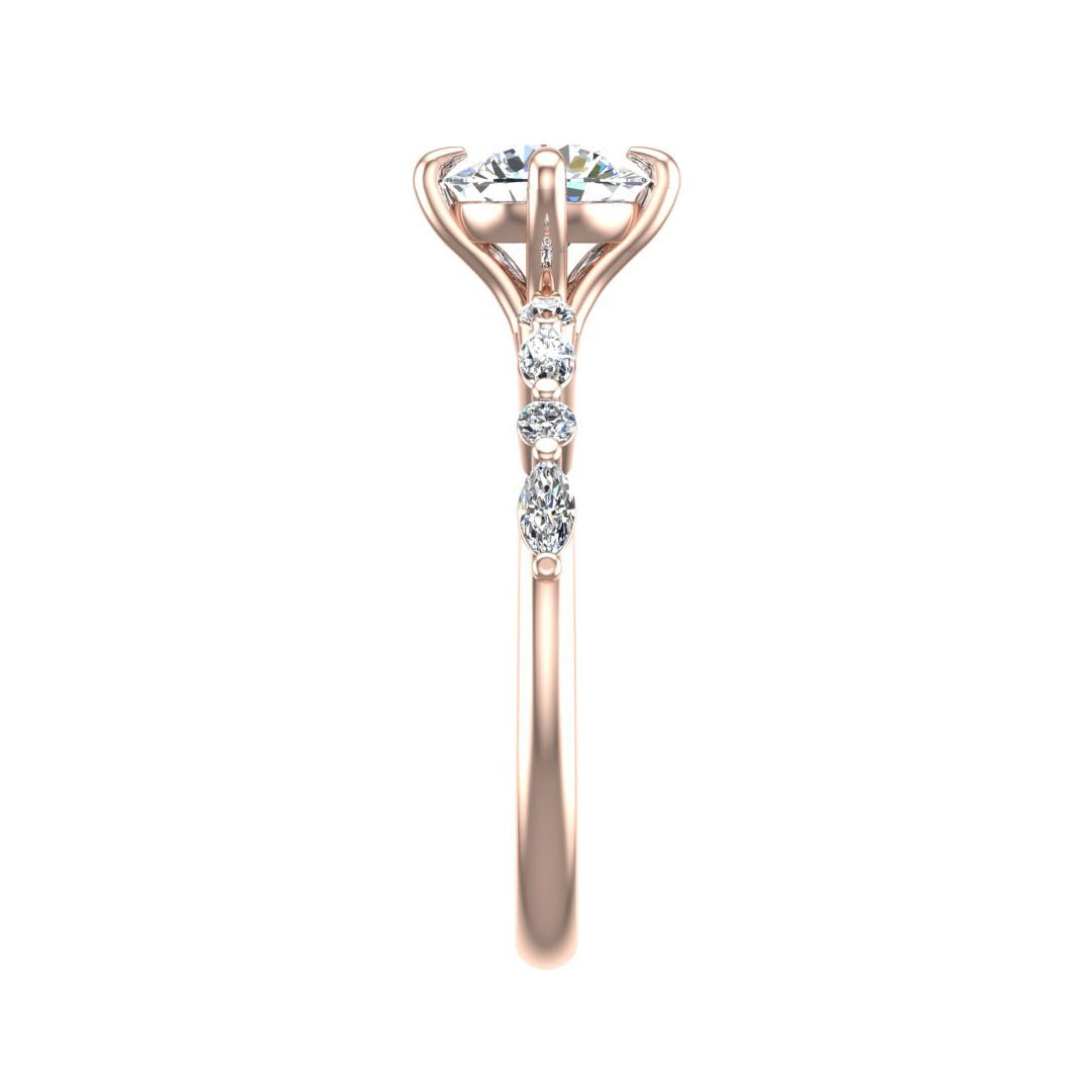 Nola Petite Solitaire Engagement Ring in $14K Rose Gold 18K Rose Gold$