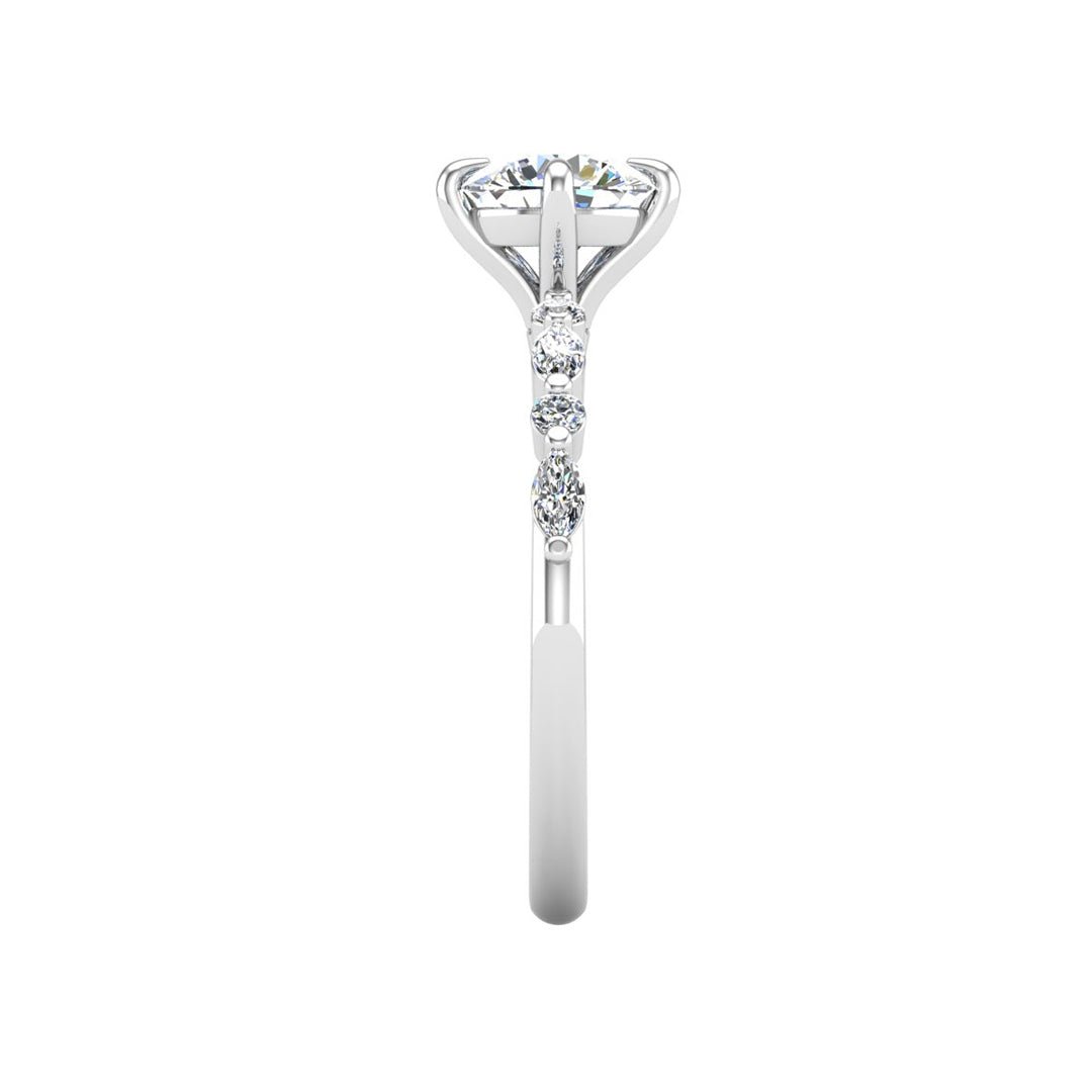 Nola Petite Solitaire Engagement Ring in $14K White Gold 18K White Gold Platinum$