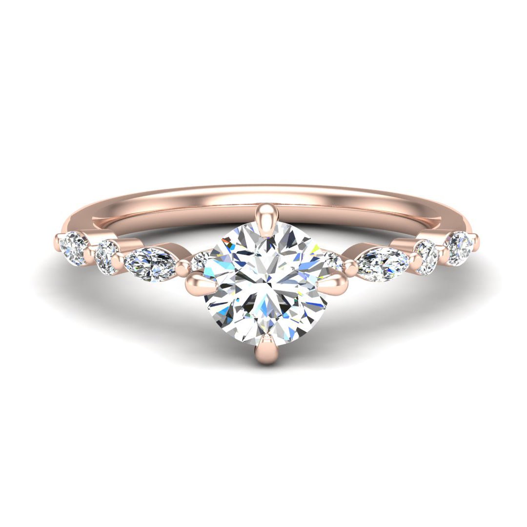 Nola Petite Solitaire Engagement Ring in $14K Rose Gold 18K Rose Gold$ 