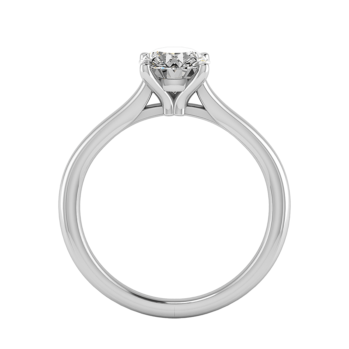 Nova Cathedral Solitaire Engagement Ring in $14K White Gold 18K White Gold Platinum$