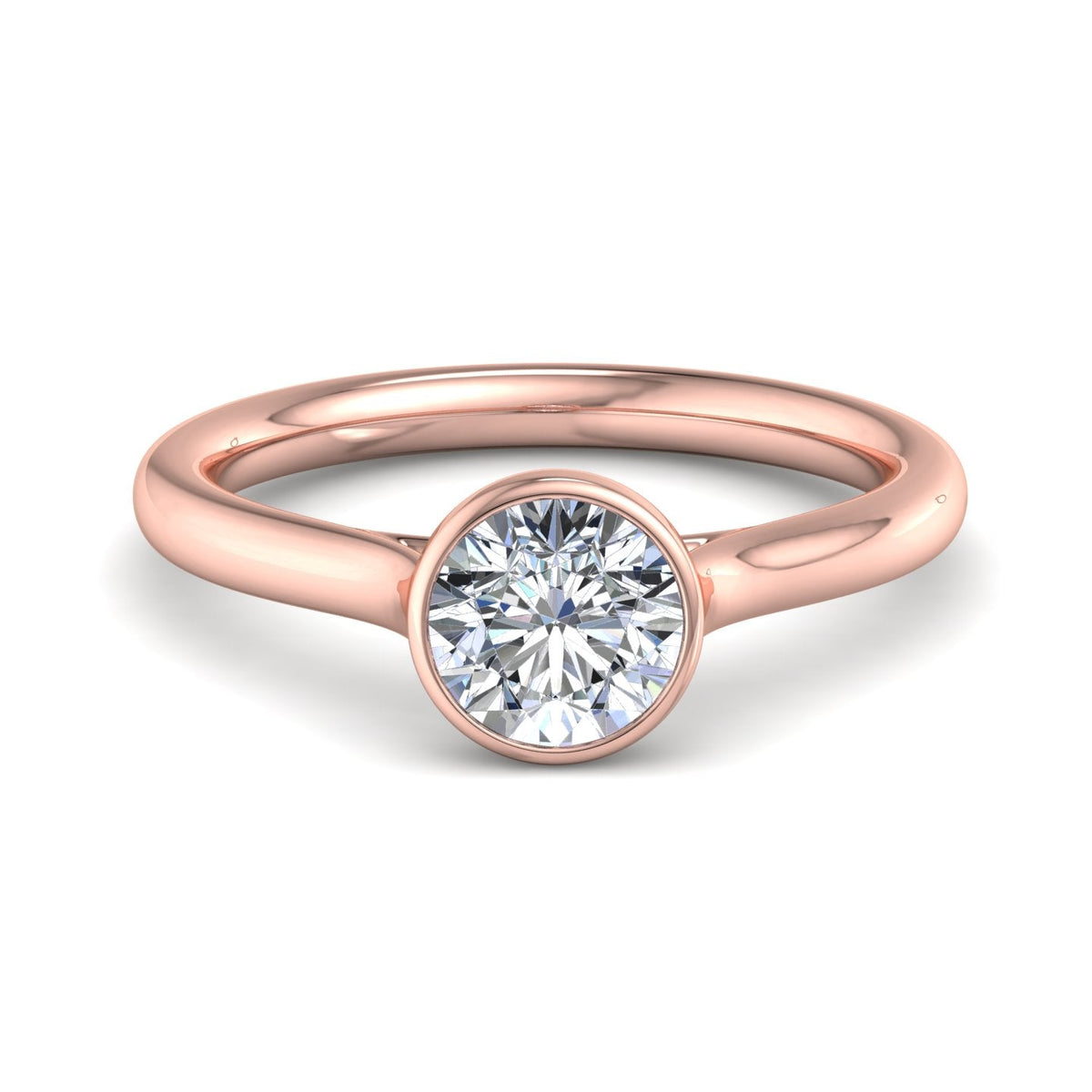 Onyx Bezel Solitaire Engagement Ring in $14K Rose Gold 18K Rose Gold$