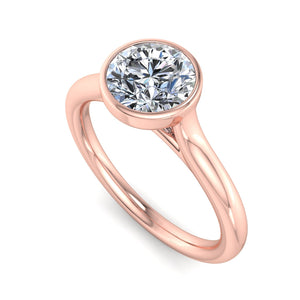 Onyx Bezel Solitaire Engagement Ring in $14K Rose Gold 18K Rose Gold$