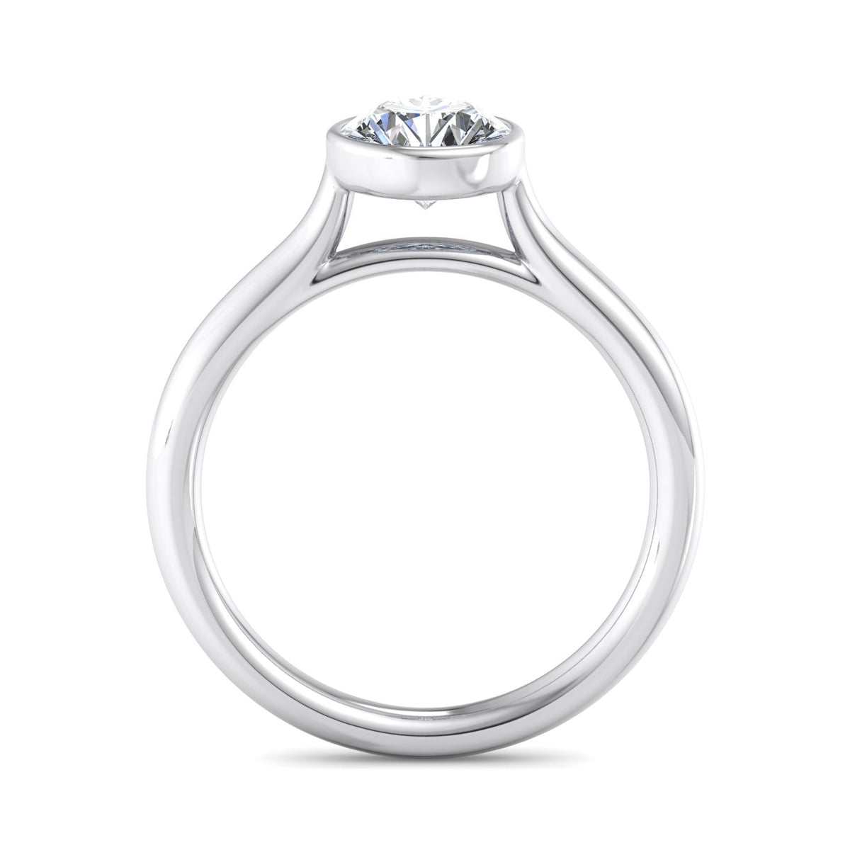 Onyx Bezel Solitaire Engagement Ring in $14K White Gold 18K White Gold Platinum$