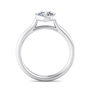 Onyx Bezel Solitaire Engagement Ring in $14K White Gold 18K White Gold Platinum$