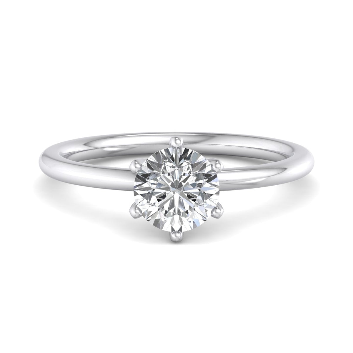 Orion 6-Prong Signature Solitaire Engagement Ring in $14K White Gold 18K White Gold Platinum$