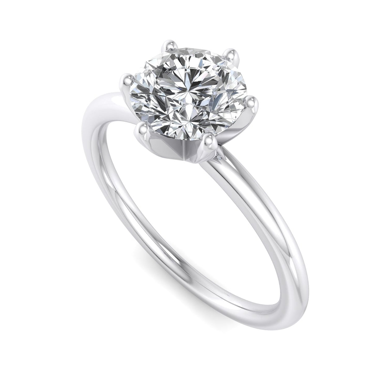 Orion 6-Prong Signature Solitaire Engagement Ring in $14K White Gold 18K White Gold Platinum$