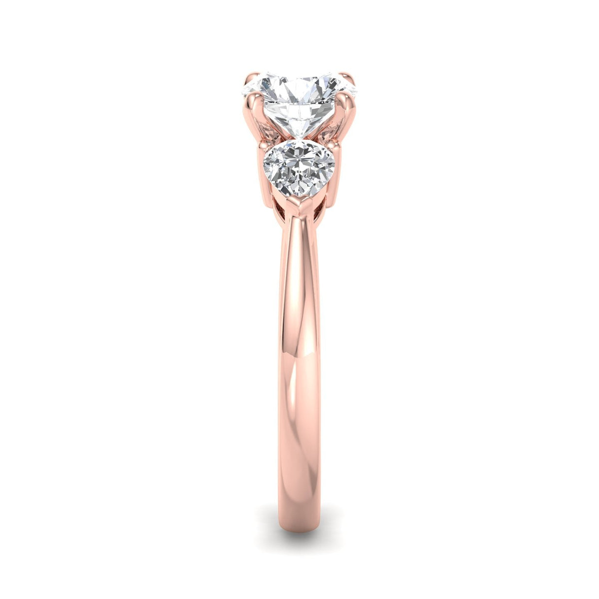 PearTrio Three-Stone Pear Engagement Ring in $14K Rose Gold 18K Rose Gold$ 