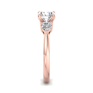 PearTrio Three-Stone Pear Engagement Ring in $14K Rose Gold 18K Rose Gold$ 