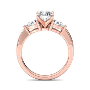 PearTrio Three-Stone Pear Engagement Ring in $14K Rose Gold 18K Rose Gold$ 