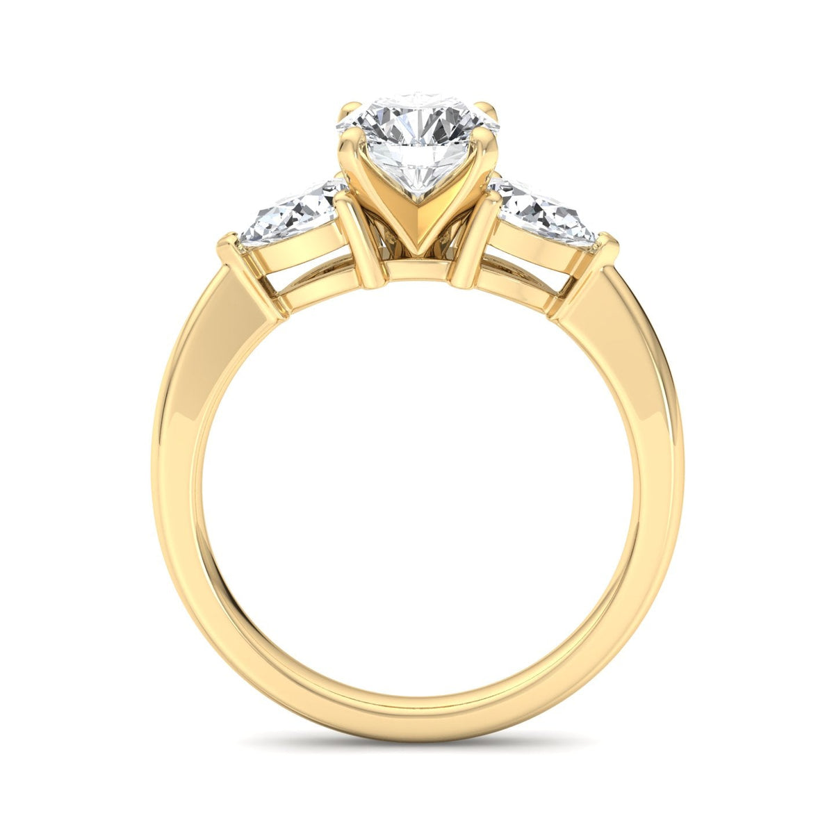 PearTrio Three-Stone Pear Engagement Ring in $14K Yellow Gold 18K Yellow Gold$