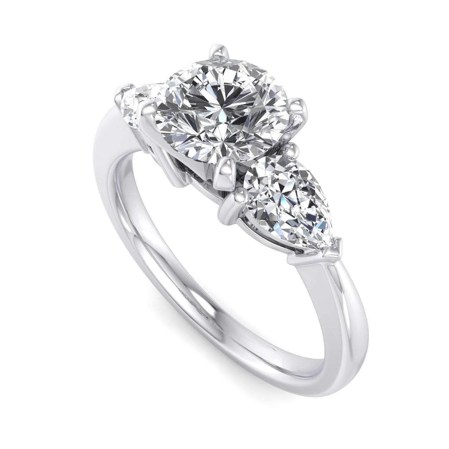 PearTrio Three-Stone Pear Engagement Ring