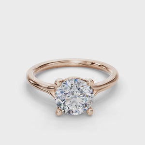 Solstice Split Shank 4-Prong Solitaire Engagement Ring in $14K Rose Gold 18K Rose Gold$