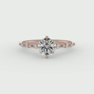 Sleek Marquise Band Engagement Ring in $14K Rose Gold 18K Rose Gold$