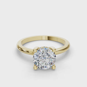 Lush Hidden Halo Engagement Ring in $14K Yellow Gold 18K Yellow Gold$