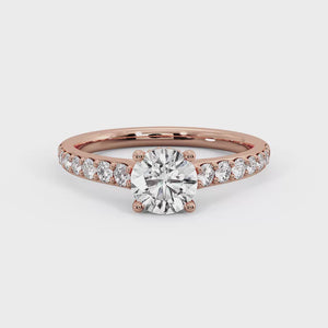 Glint Pave with Hidden Halo Engagement Ring in $14K Rose Gold 18K Rose Gold$ 