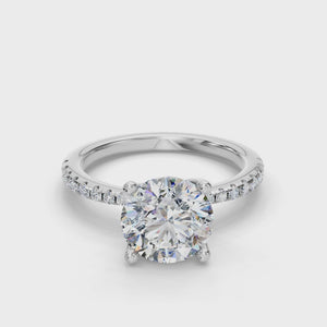 Prism Pinched Pave Engagement Ring in $14K White Gold 18K White Gold Platinum$