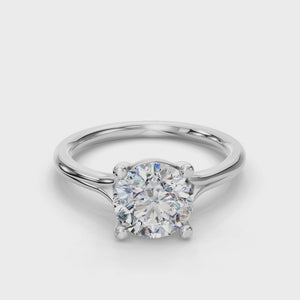 Solstice Split Shank 4-Prong Solitaire Engagement Ring in $14K White Gold 18K White Gold Platinum$ 