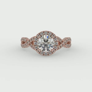 Willow Twist Halo Ring Engagement Ring in $14K Rose Gold 18K Rose Gold$ 